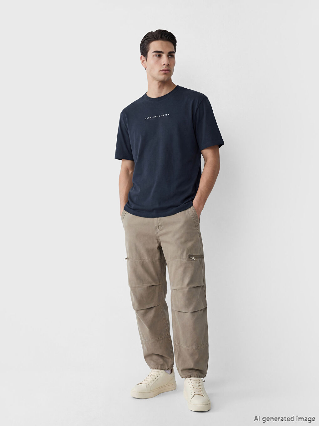 T-shirt à col rond imprimé en jersey pour homme-1