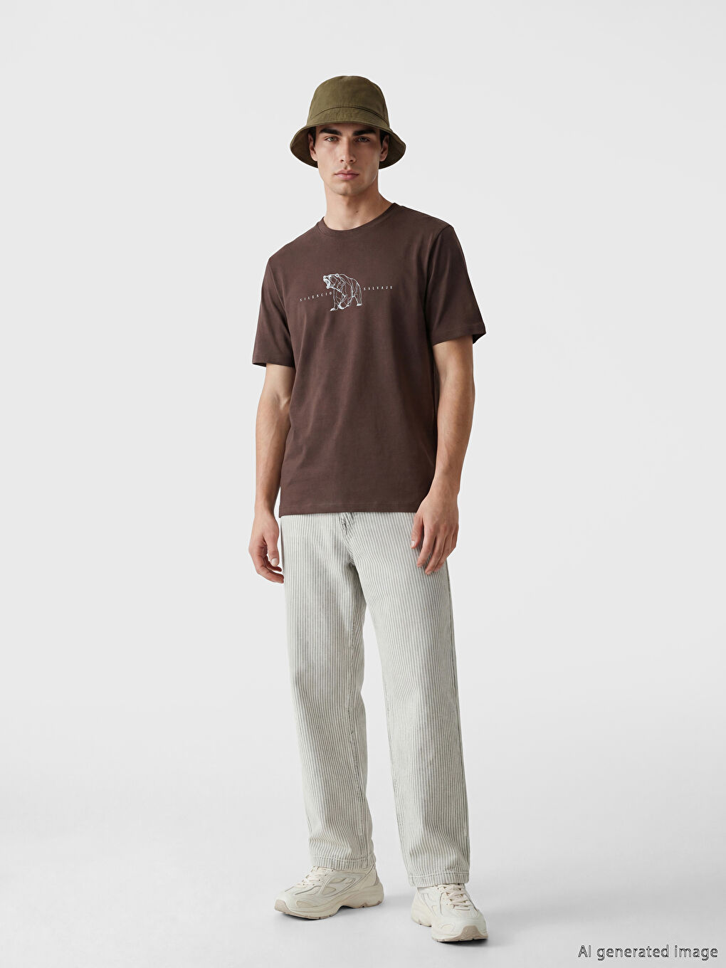 T-shirt imprimé à col rond pour homme-1