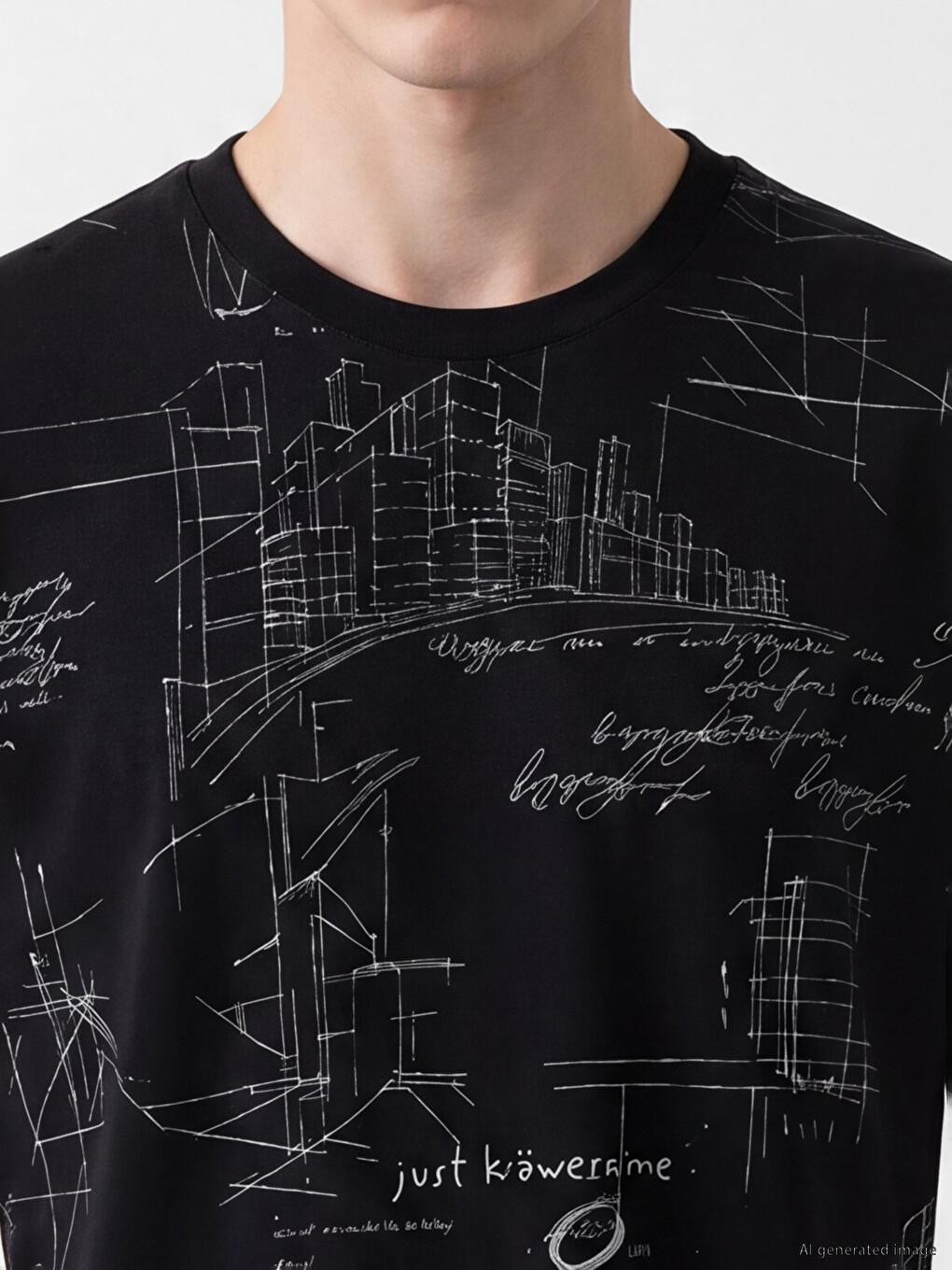 Standard Fit NYC Printed Crew Neck Men's T-Shirt-2