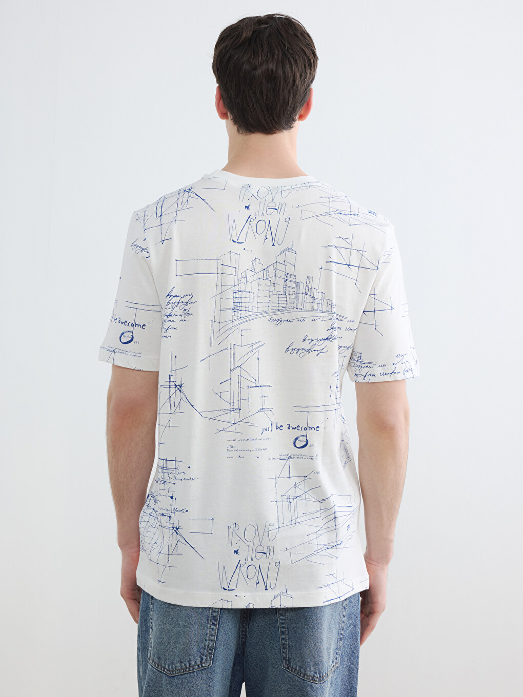 Crew Neck Printed Jersey Men's T-Shirt-5