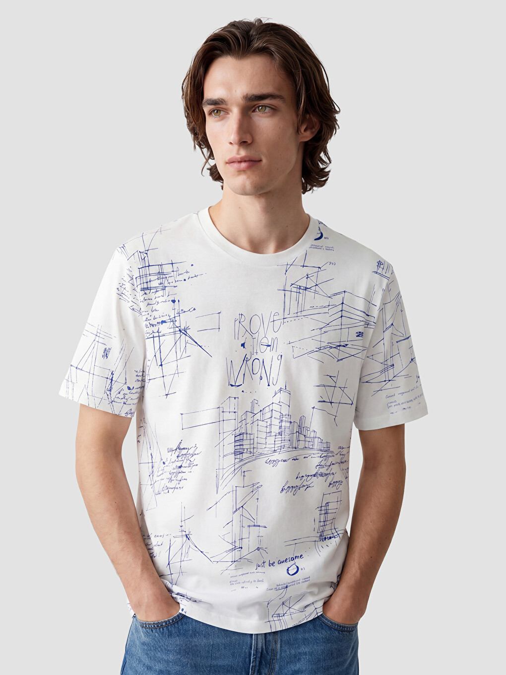 Crew Neck Printed Jersey Men's T-Shirt-1
