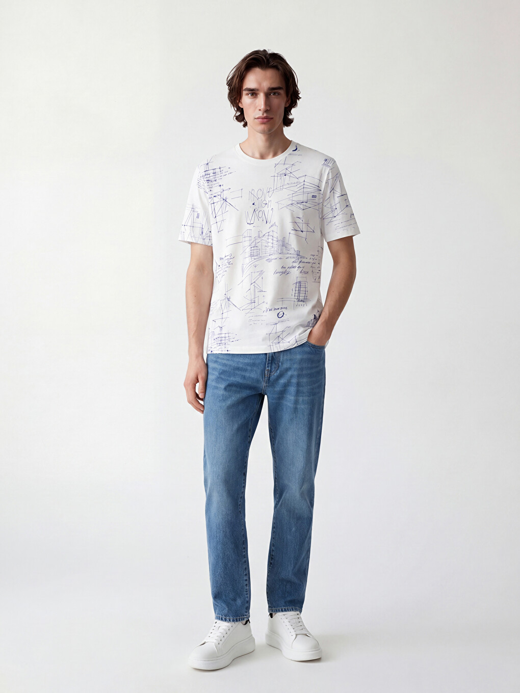 Crew Neck Printed Jersey Men's T-Shirt-2