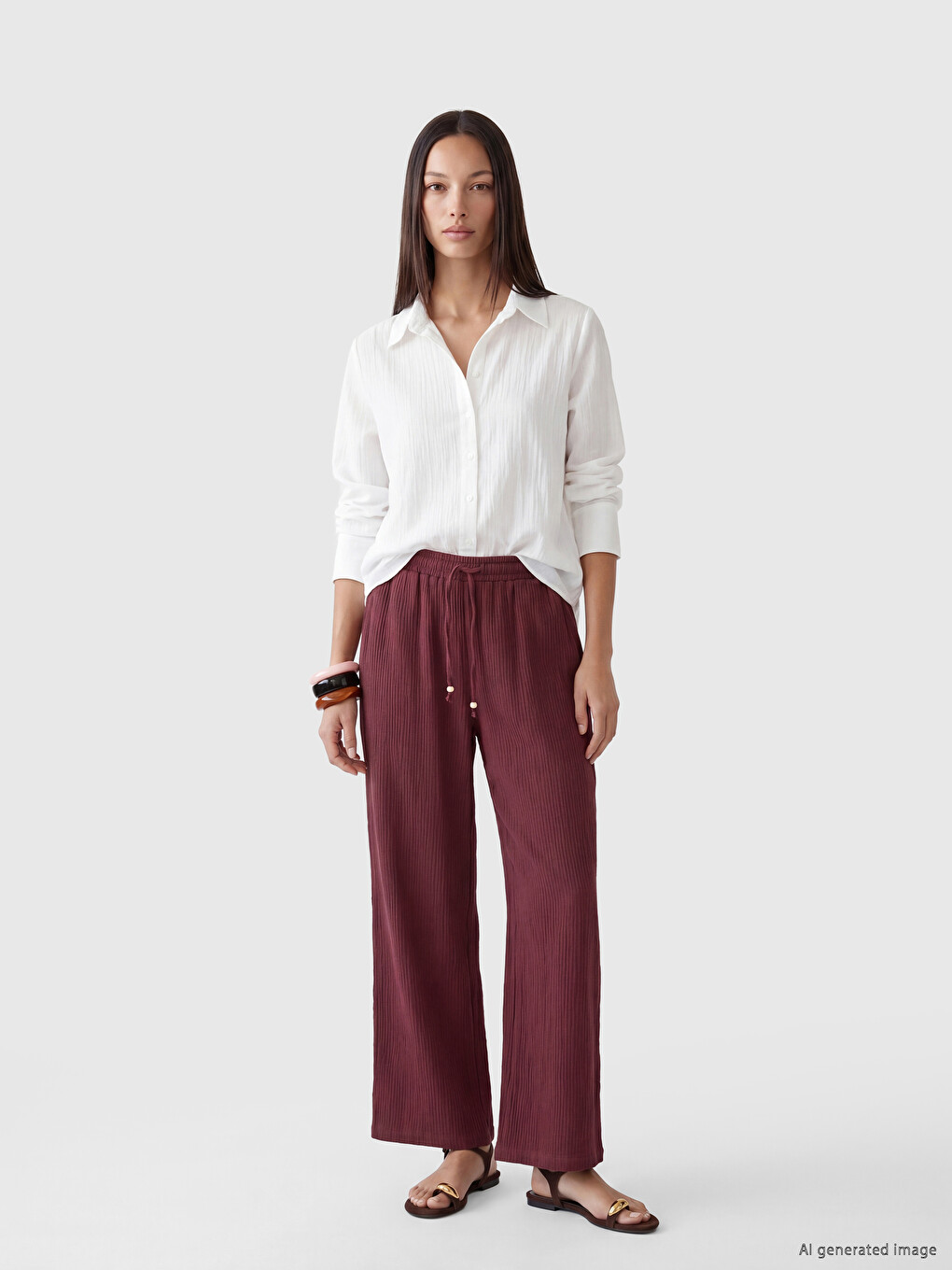 Elastic Waist Muslin Women's Trousers