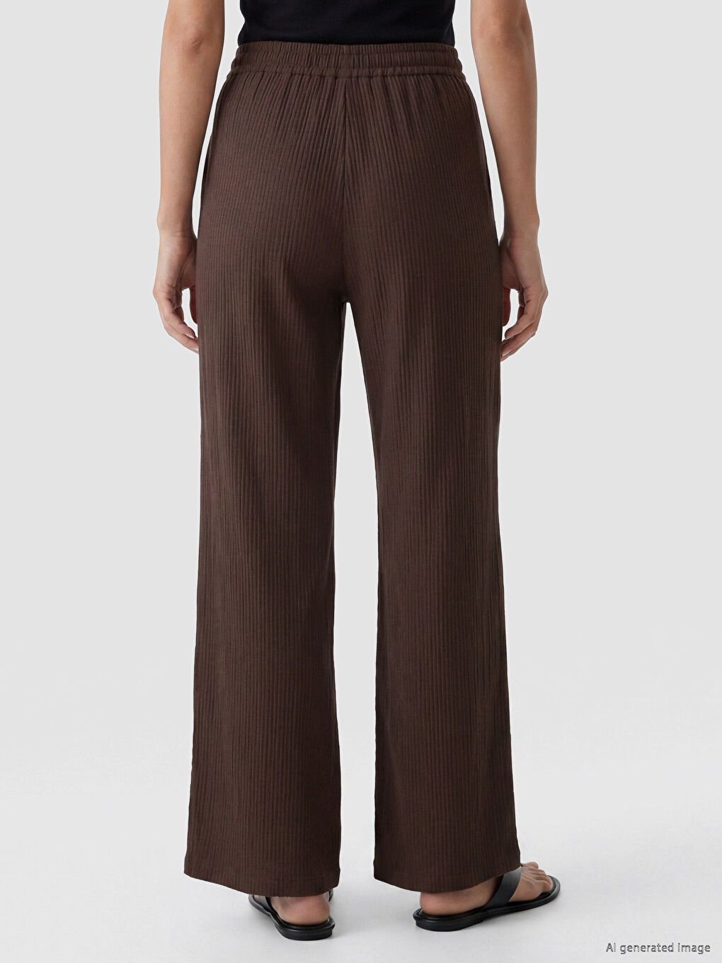 Elastic Waist Muslin Women's Trousers-3