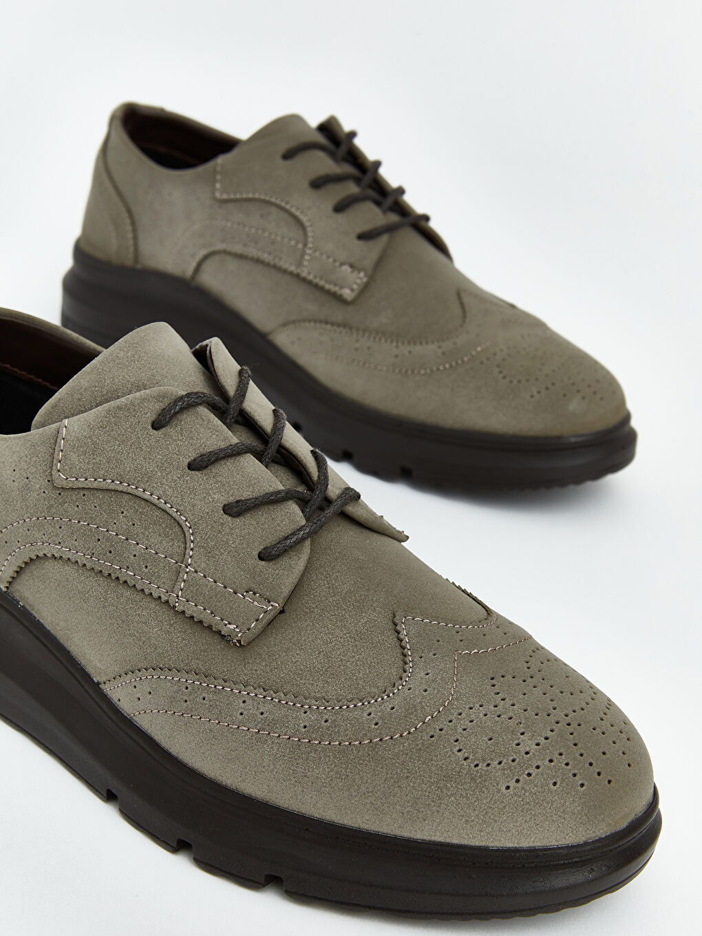 Bej Süet Görünümlü Erkek Klasik Ayakkabı-2