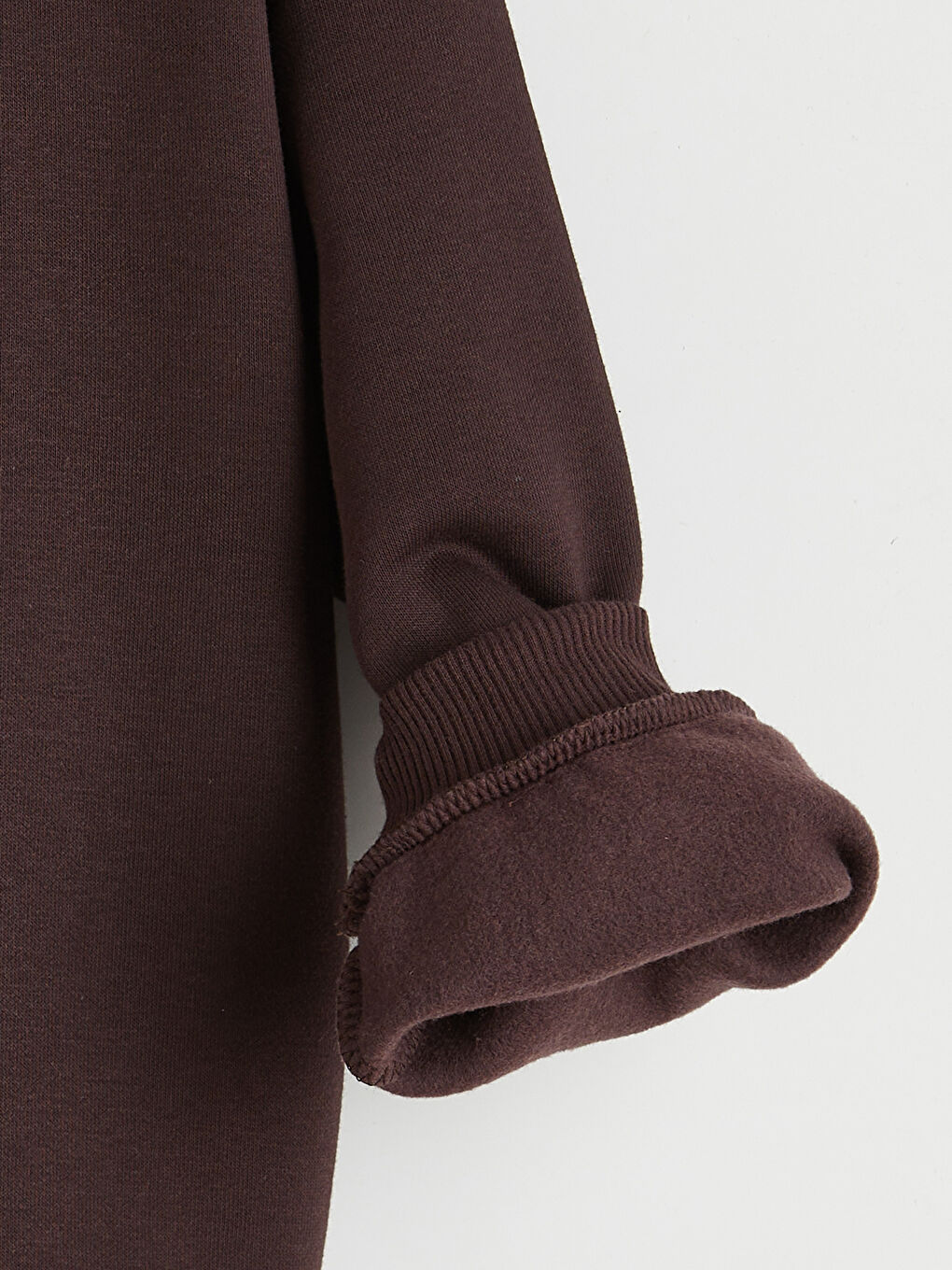 Mürdüm Bisiklet Yaka Nakışlı Erkek Çocuk Kalın Sweatshirt-2