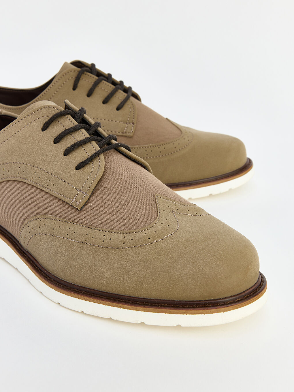 Bej Erkek Bağcıklı Klasik Ayakkabı-2