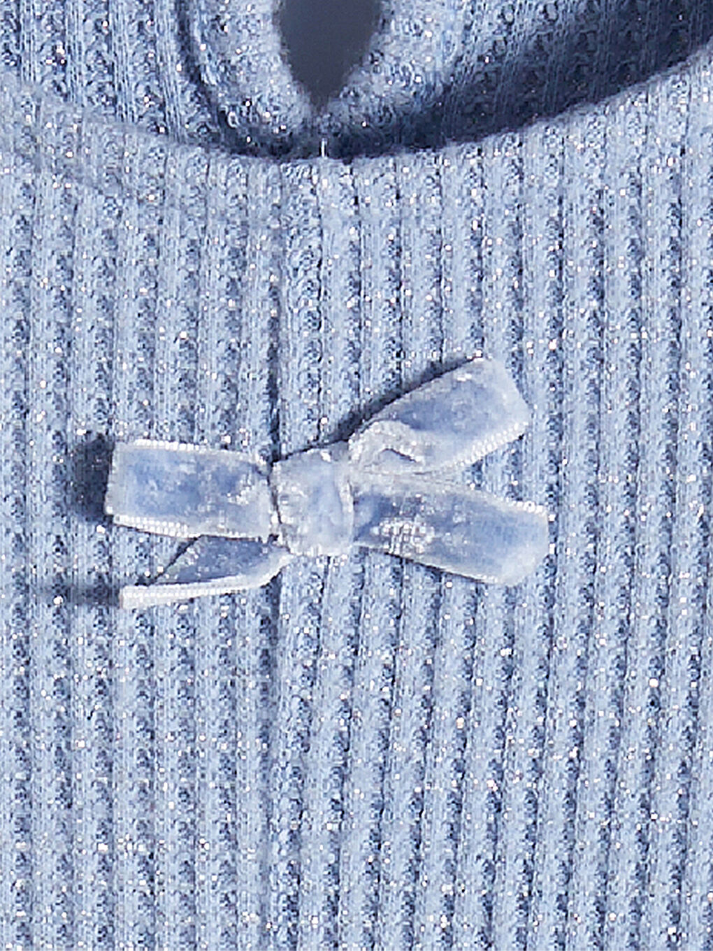 Mavi Simli Fiyonk Detaylı Kız Çocuk Elbise-2