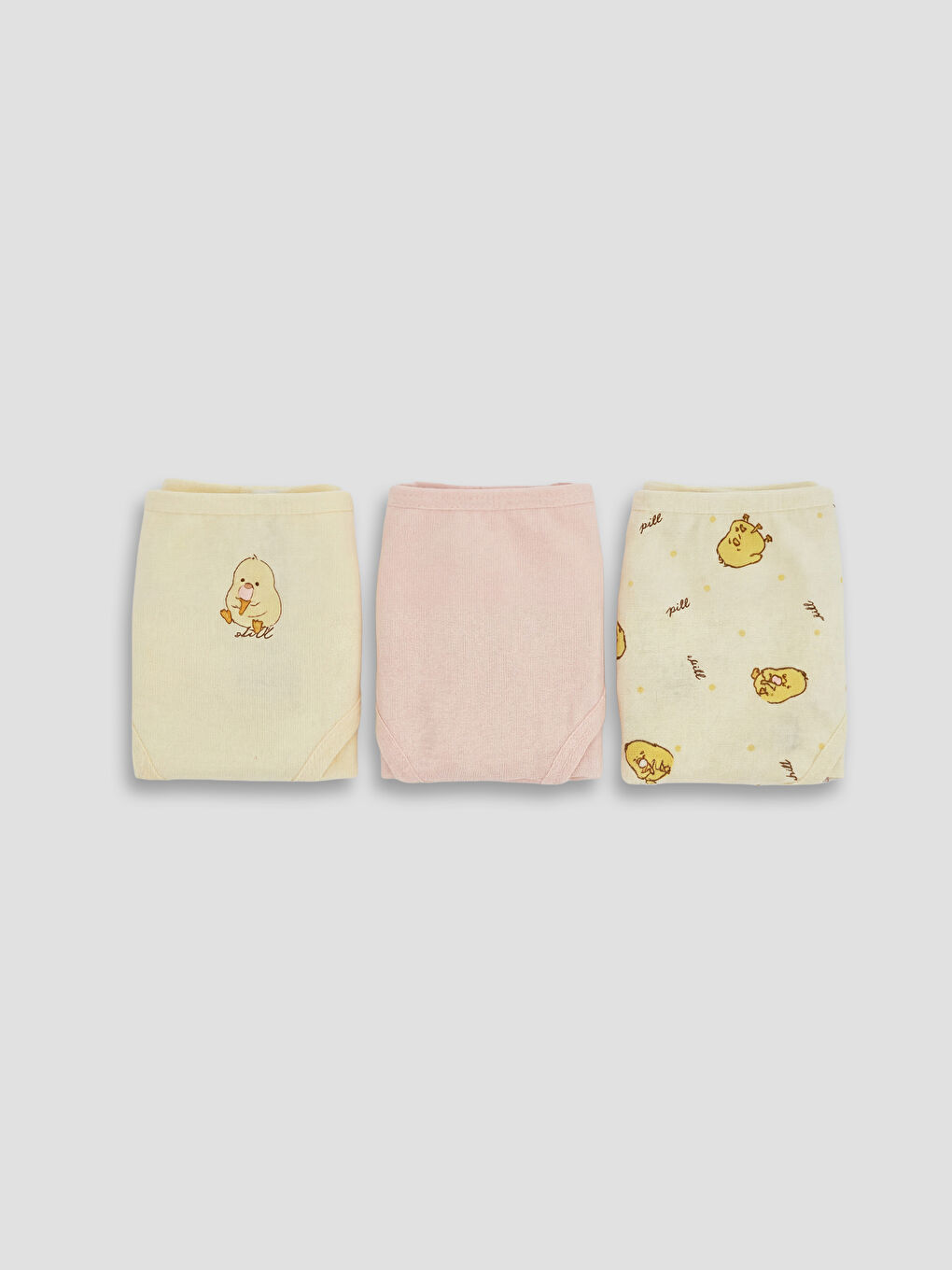 Ekru Desenli Kız Çocuk Külot 3'lü