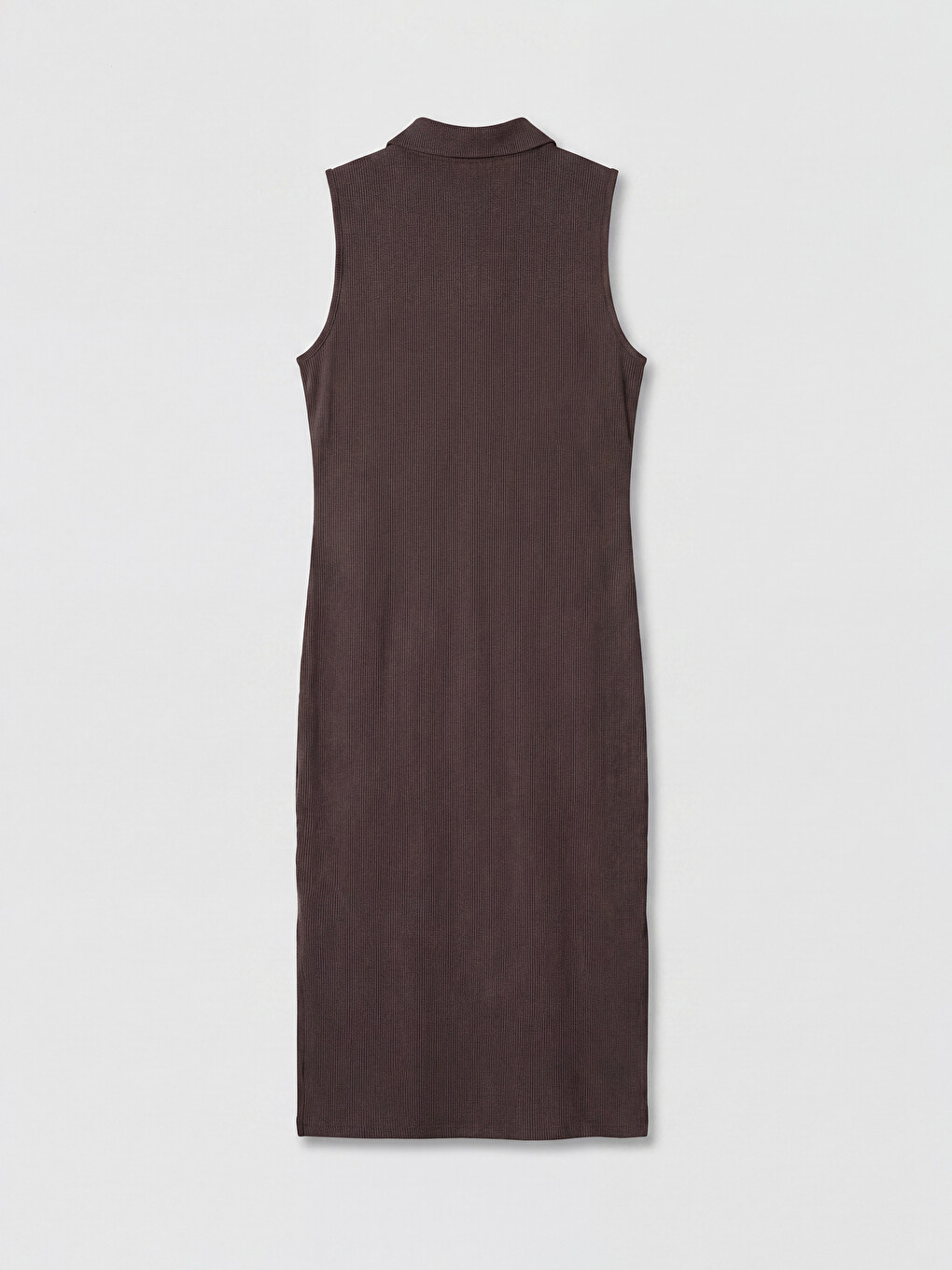 Collared Neck Ribbed Dress-4