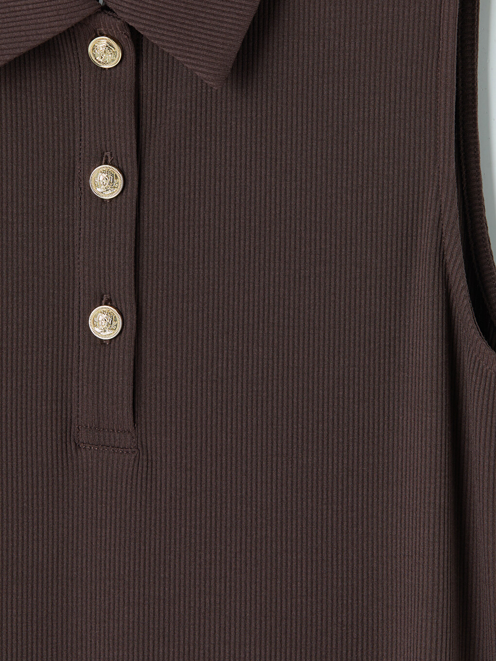 Collared Neck Ribbed Dress-5