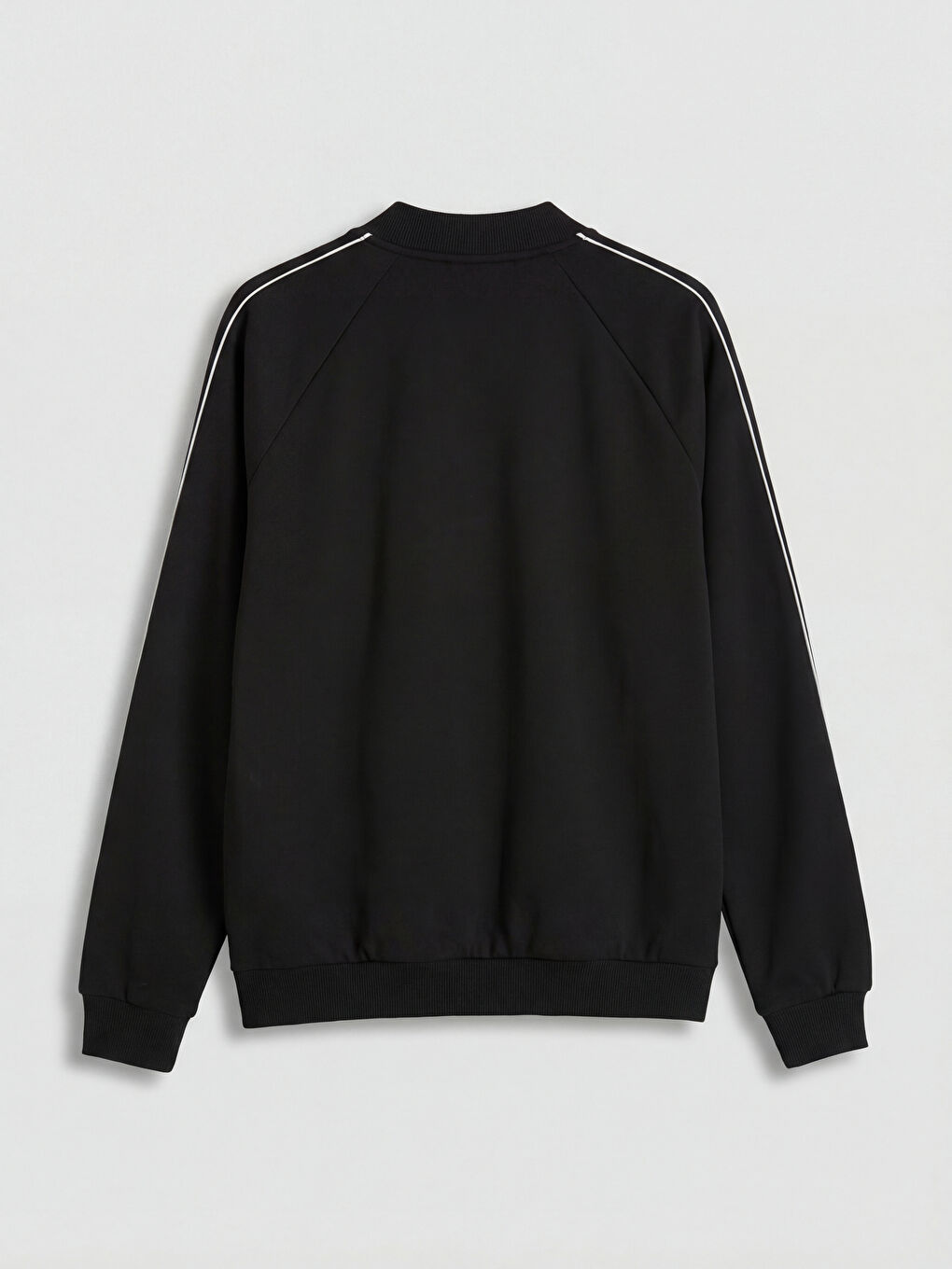 Siyah Rahat Kalıp Erkek Çıtçıtlı Sweatshirt-5