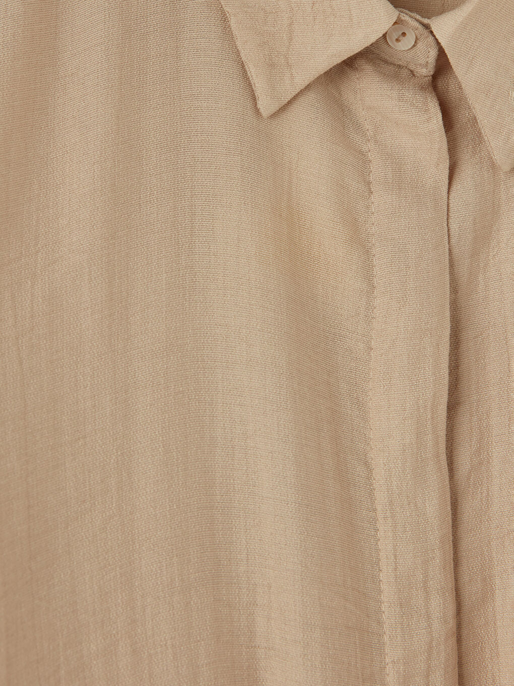 Bej Dokulu Büzgülü Kadın Gömlek Tunik-2