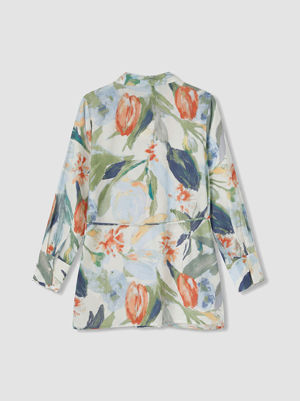 Karışık Çiçekli Kadın Gömlek Tunik-1
