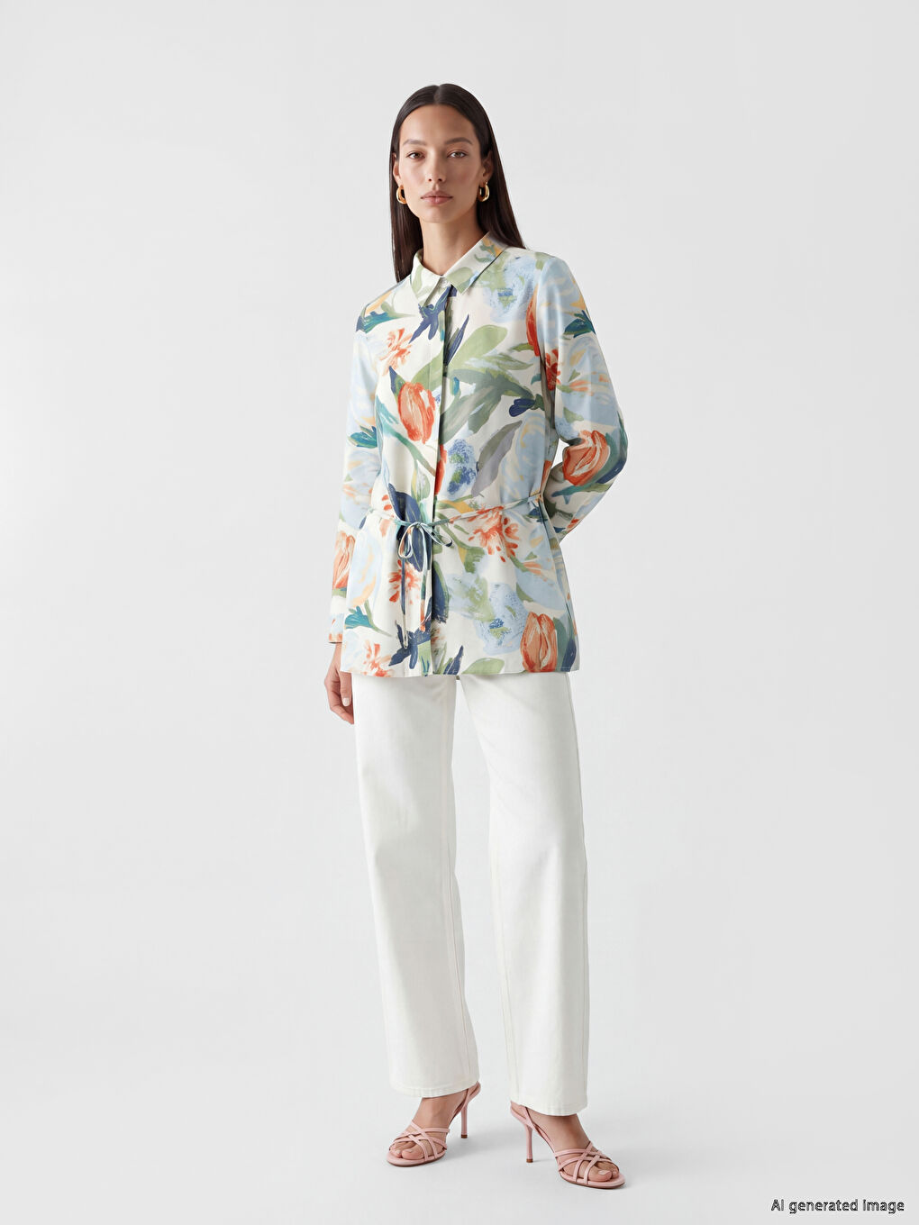 Floral Women's Shirt Tunic-1