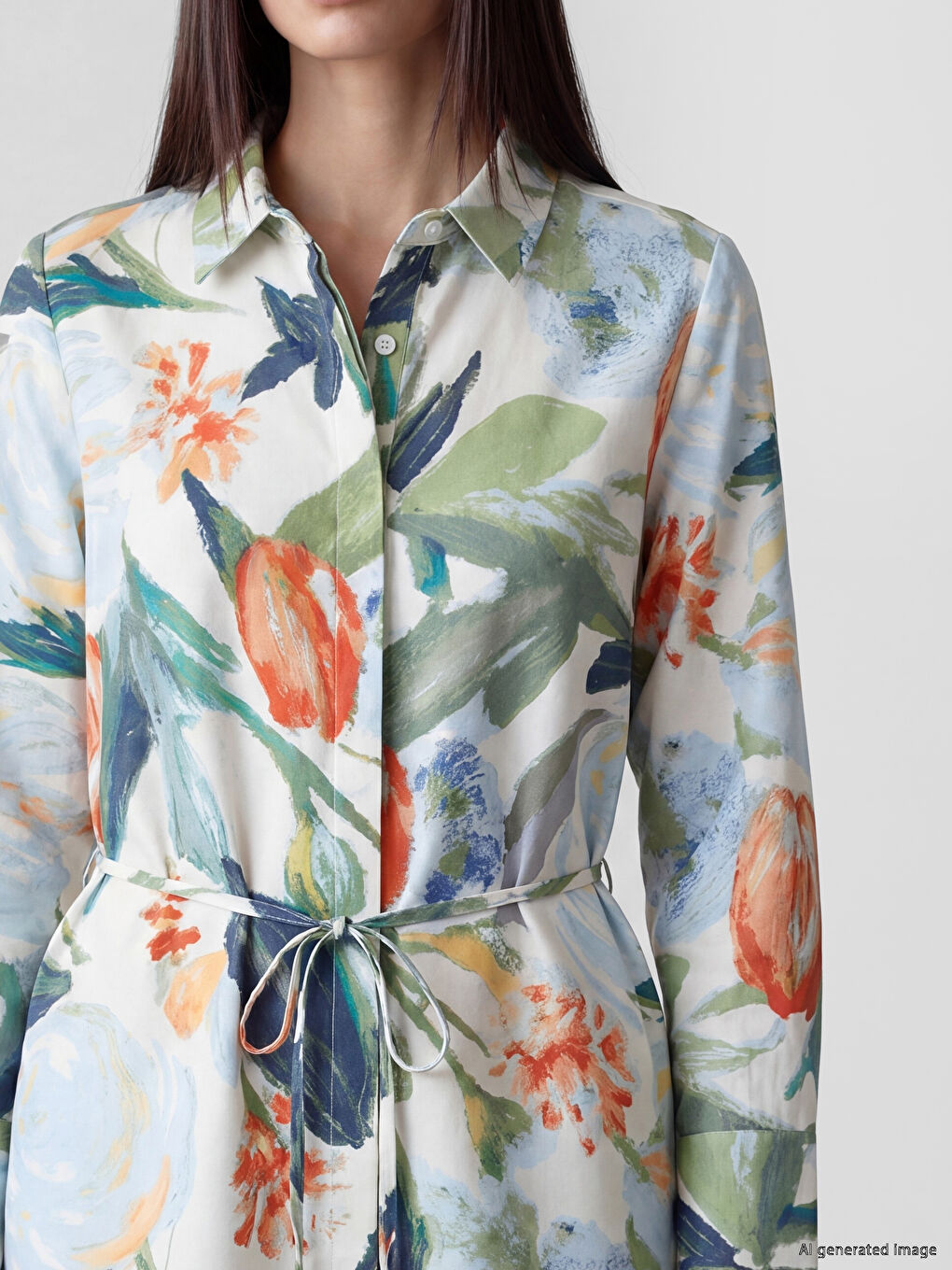 Floral Women's Shirt Tunic-2