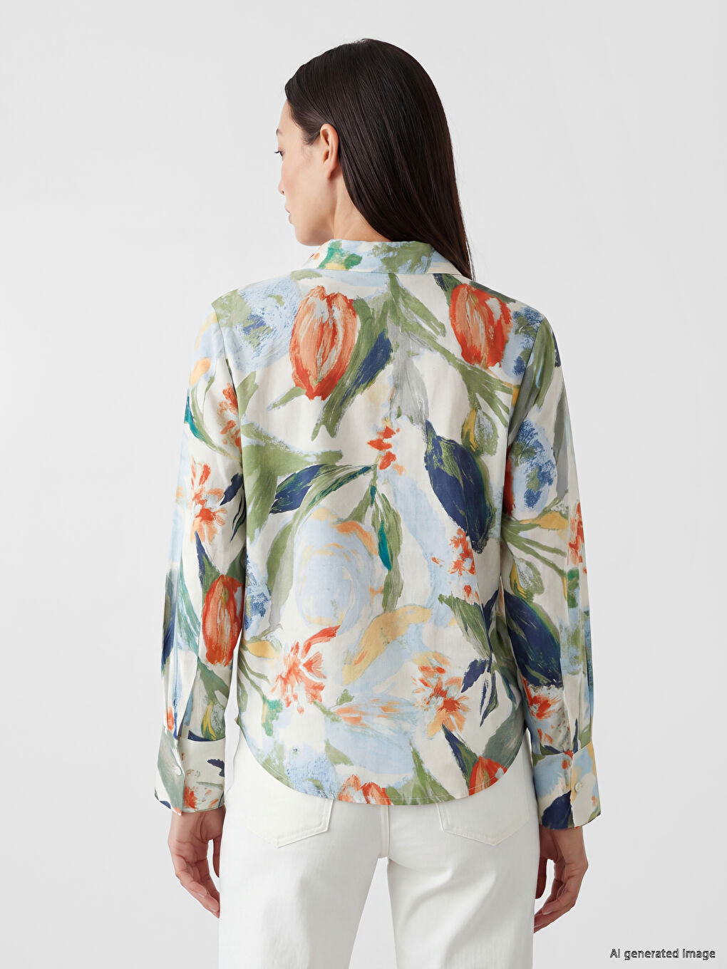 Floral Women's Shirt Tunic-3