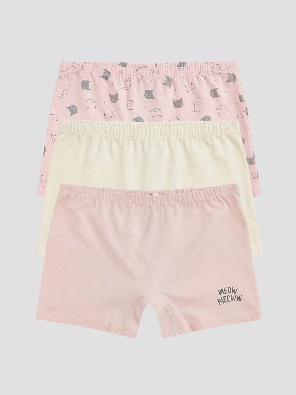 Pembe Baskılı Kız Çocuk Boxer 3'lü-5