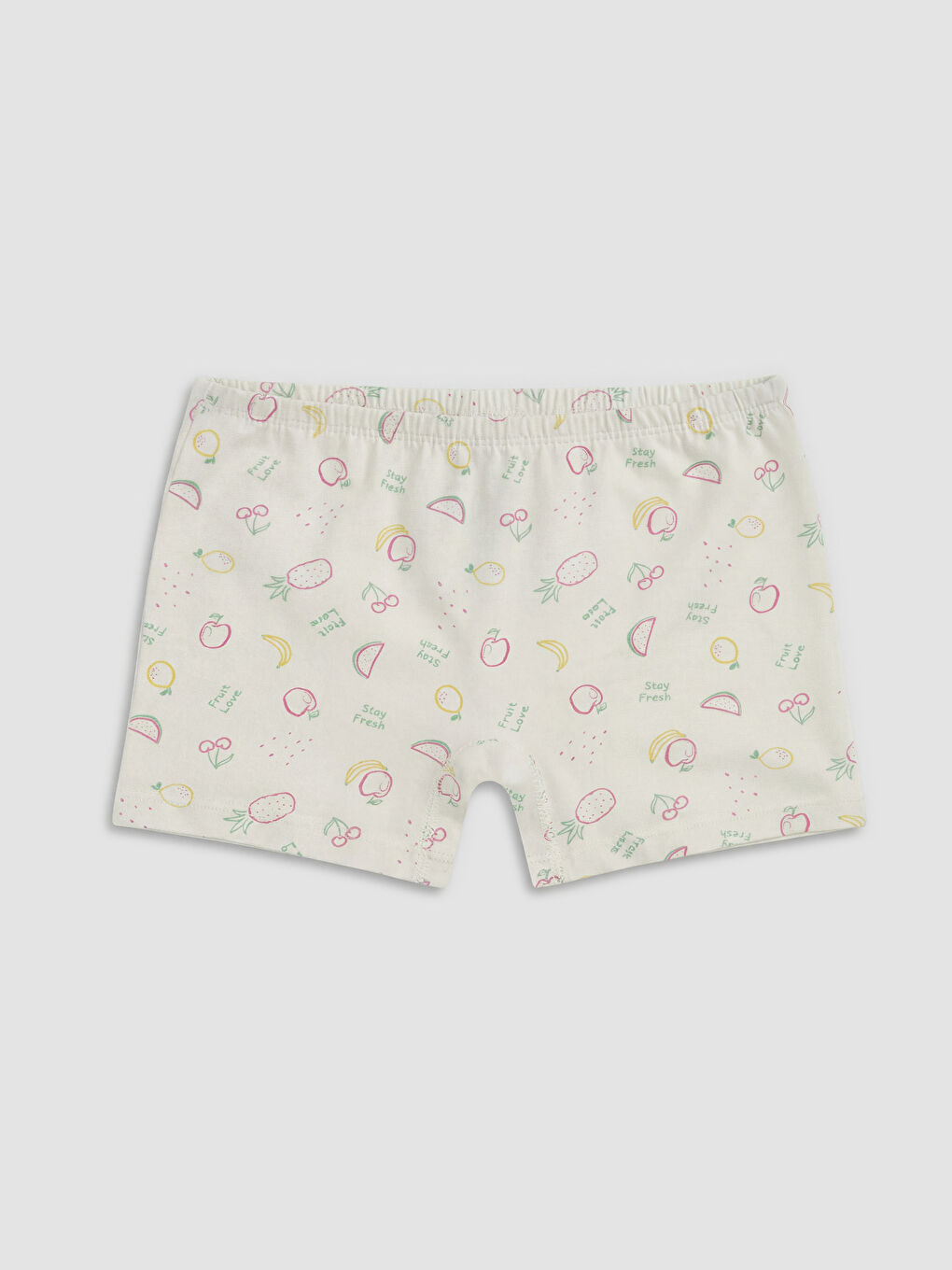 Ekru Baskılı Kız Çocuk Boxer 3'lü-3