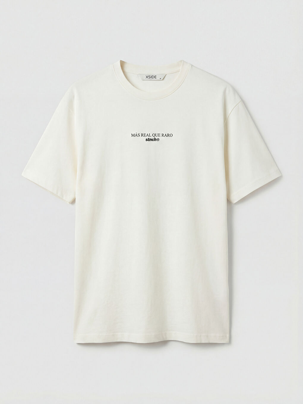 Ekru Baskılı Erkek Tişört-3