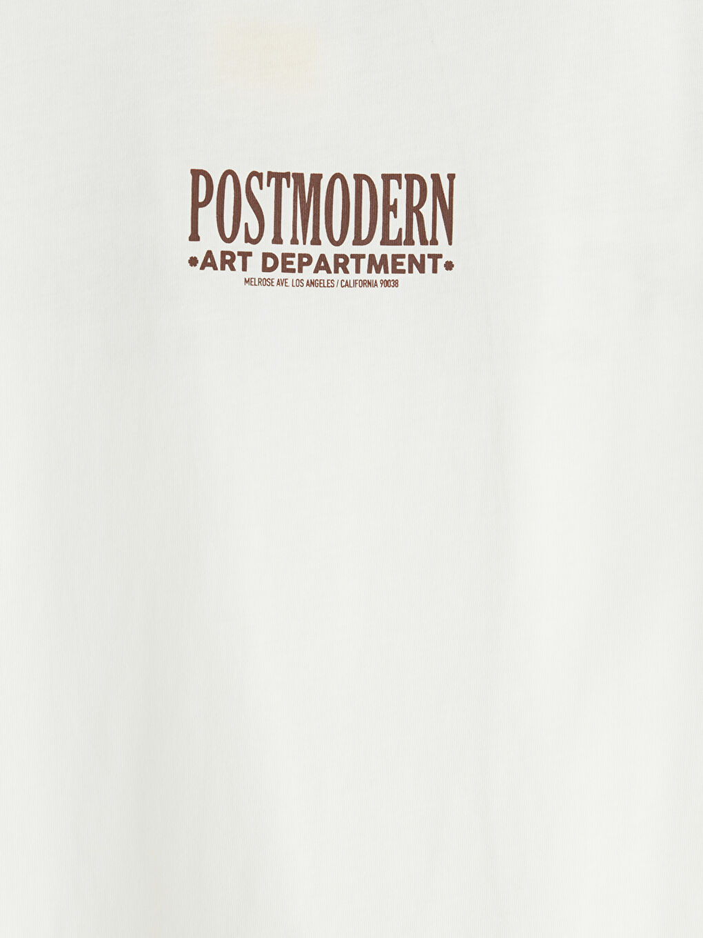 Ekru Bisiklet Yaka Baskılı Oversize Kadın Tişört-2