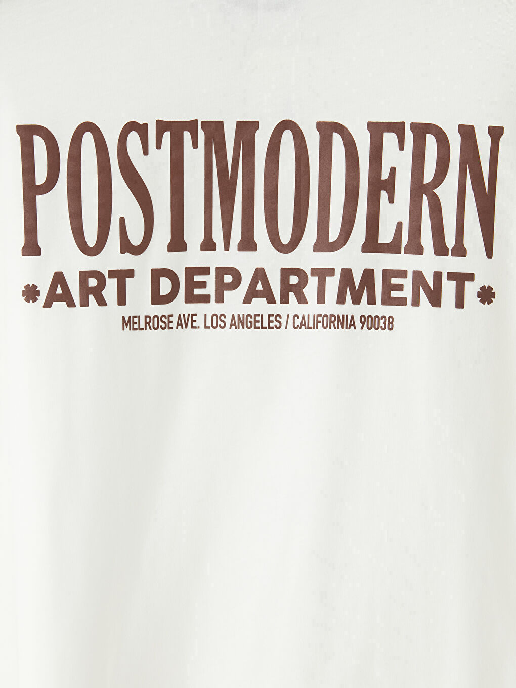 Ekru Bisiklet Yaka Baskılı Oversize Kadın Tişört-3