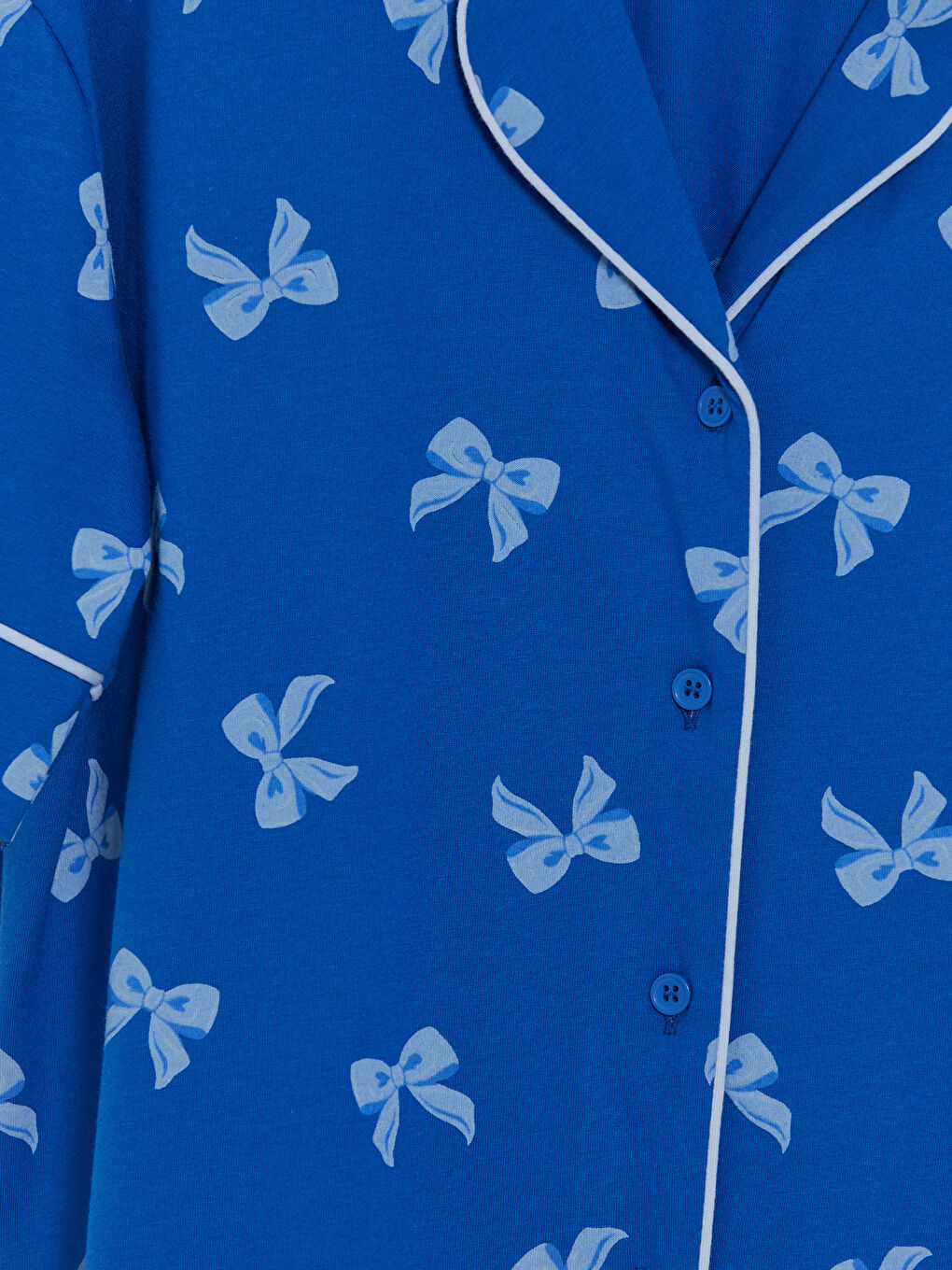 Mavi Fiyonk Desenli Hamile Pijama Takımı-3