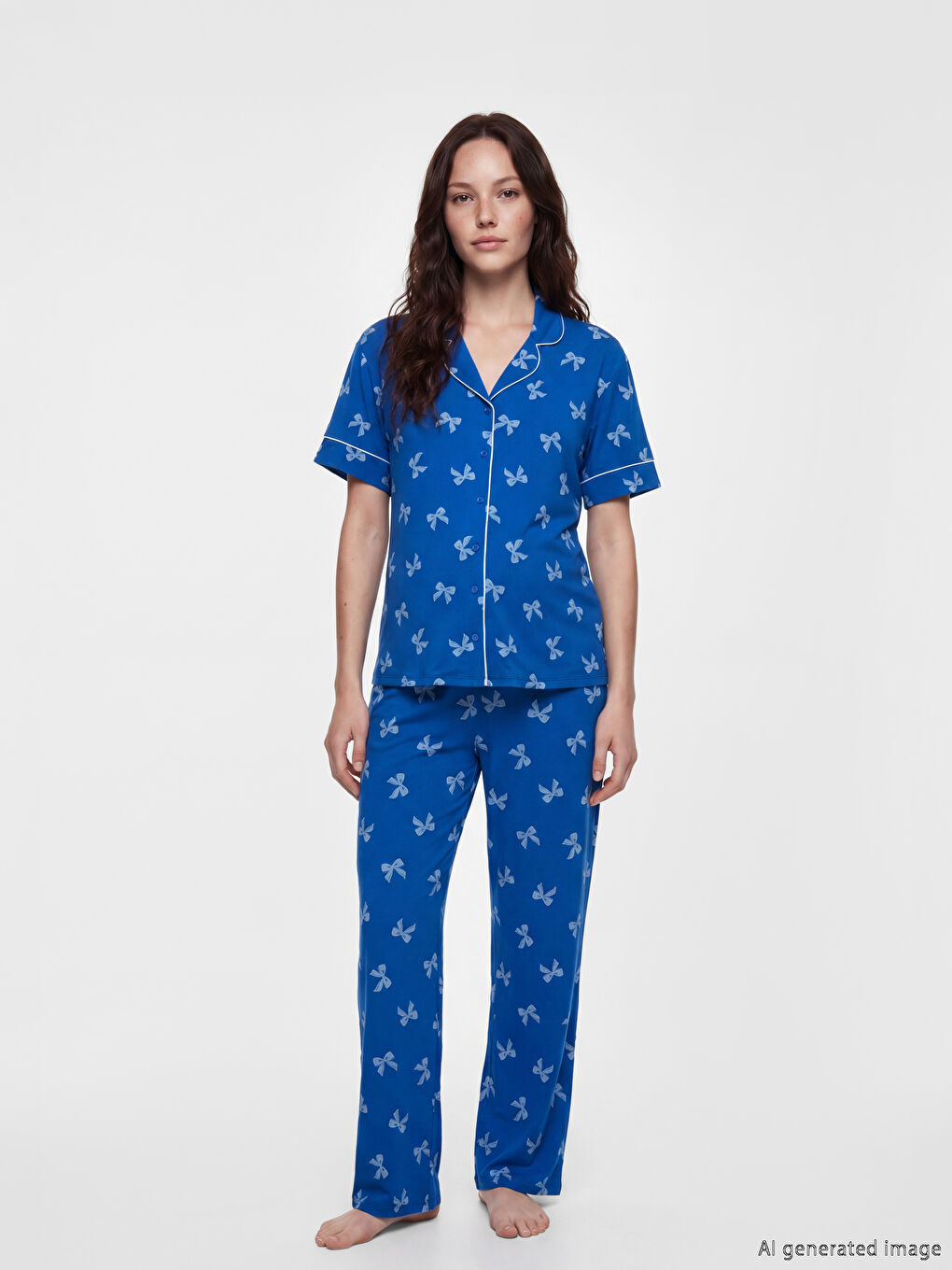 Bow Patterned Maternity Pyjamas Set