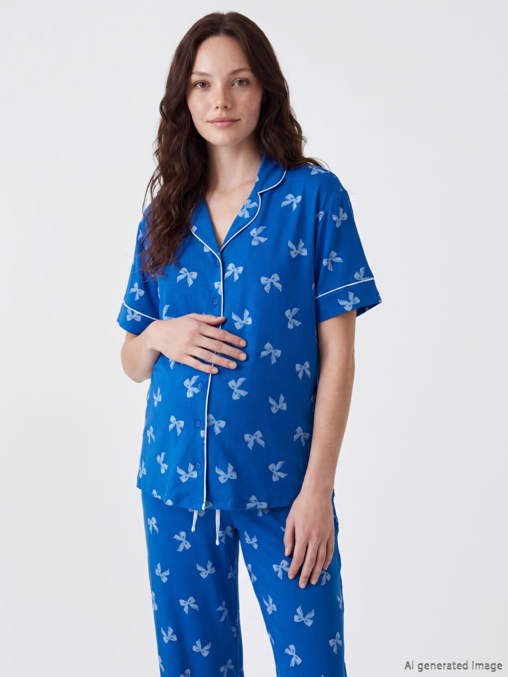 Bow Patterned Maternity Pyjamas Set-1