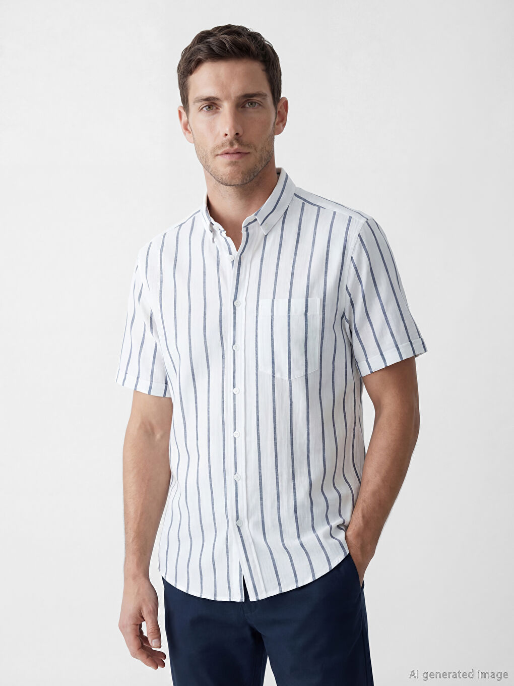 Chemise Homme Rayée Coupe Régulière