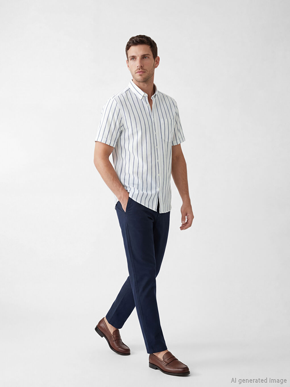 Chemise Homme Rayée Coupe Régulière-1