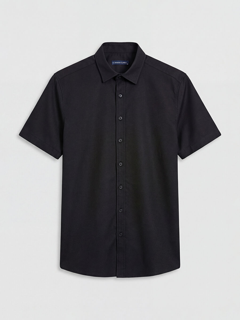 Siyah Regular Fit Erkek Dokulu Gömlek