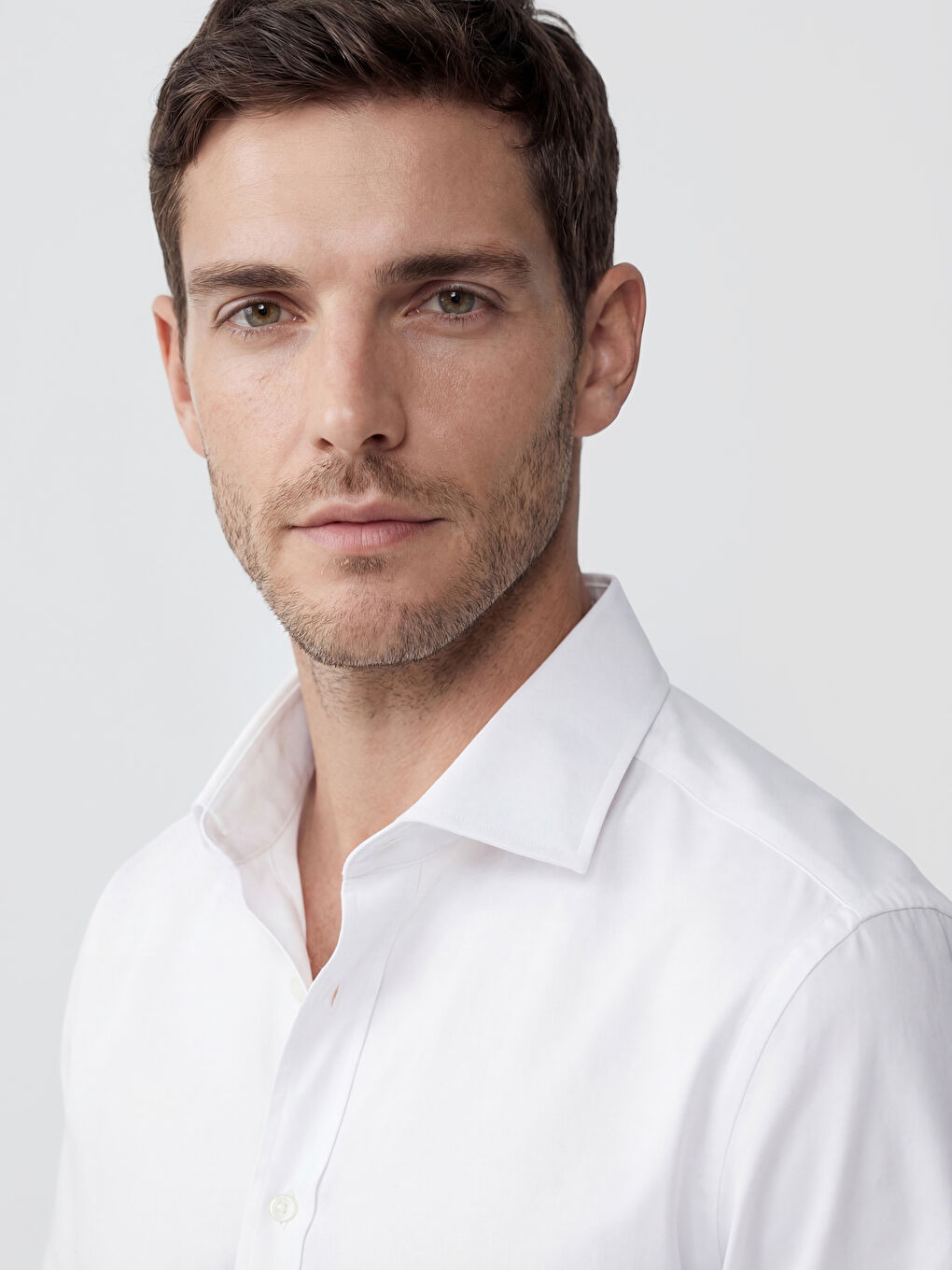 Beyaz Regular Fit Erkek Dokulu Gömlek-2