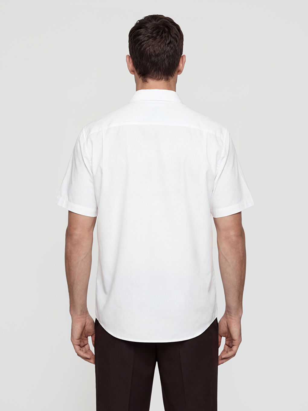 Beyaz Regular Fit Erkek Dokulu Gömlek-3