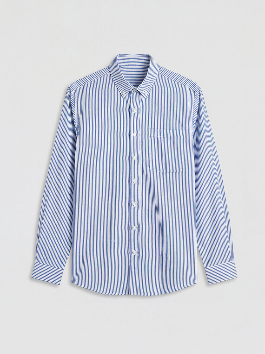 Mavi Rahat Kalıp Çizgili Erkek Gömlek