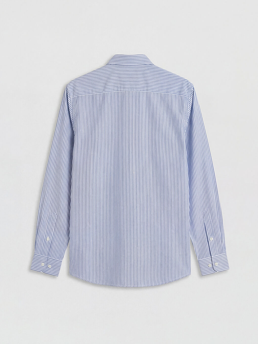 Mavi Rahat Kalıp Çizgili Erkek Gömlek-1