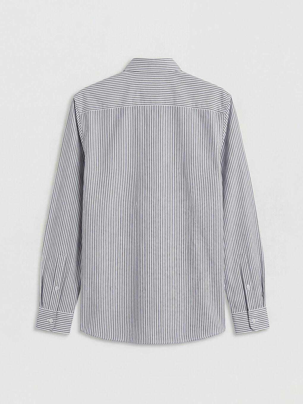 Gri Rahat Kalıp Çizgili Erkek Gömlek-1