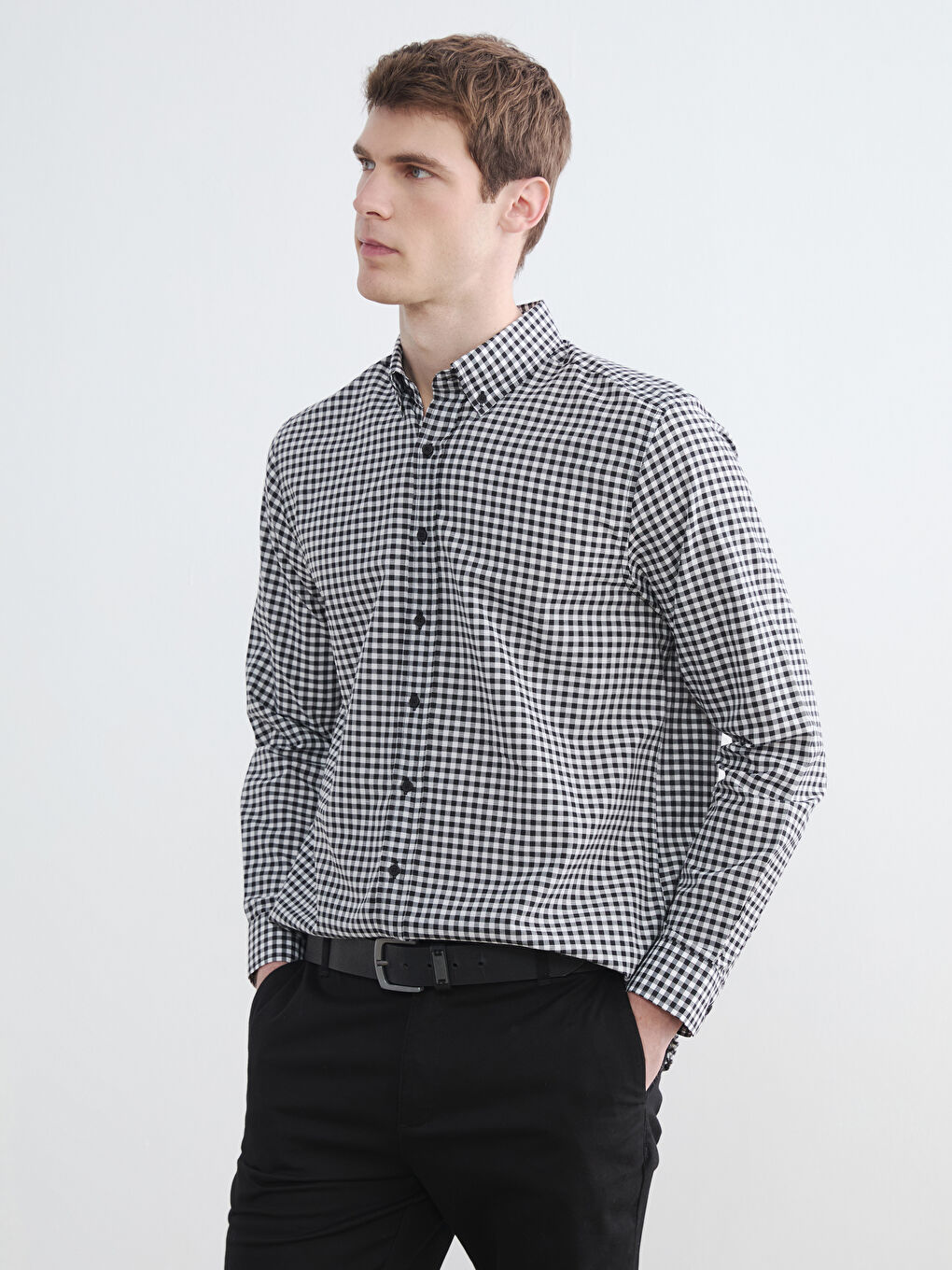 Regular Fit Plaid Men's Shirt