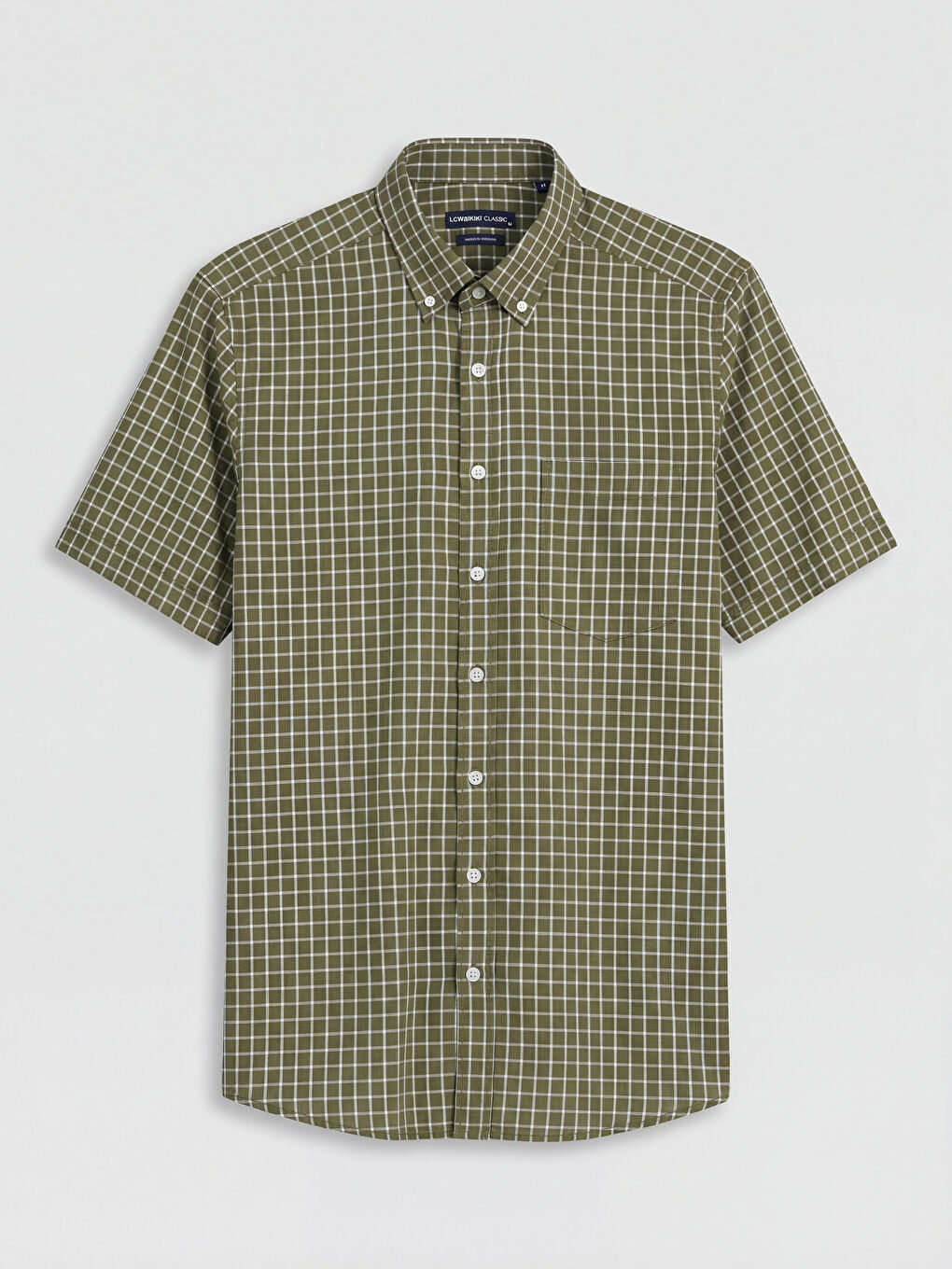 Haki Regular Fit Ekose Erkek Gömlek