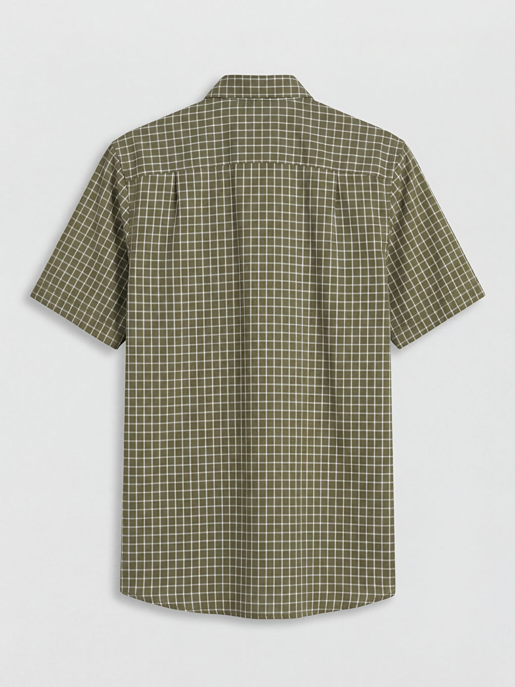 Haki Regular Fit Ekose Erkek Gömlek-1