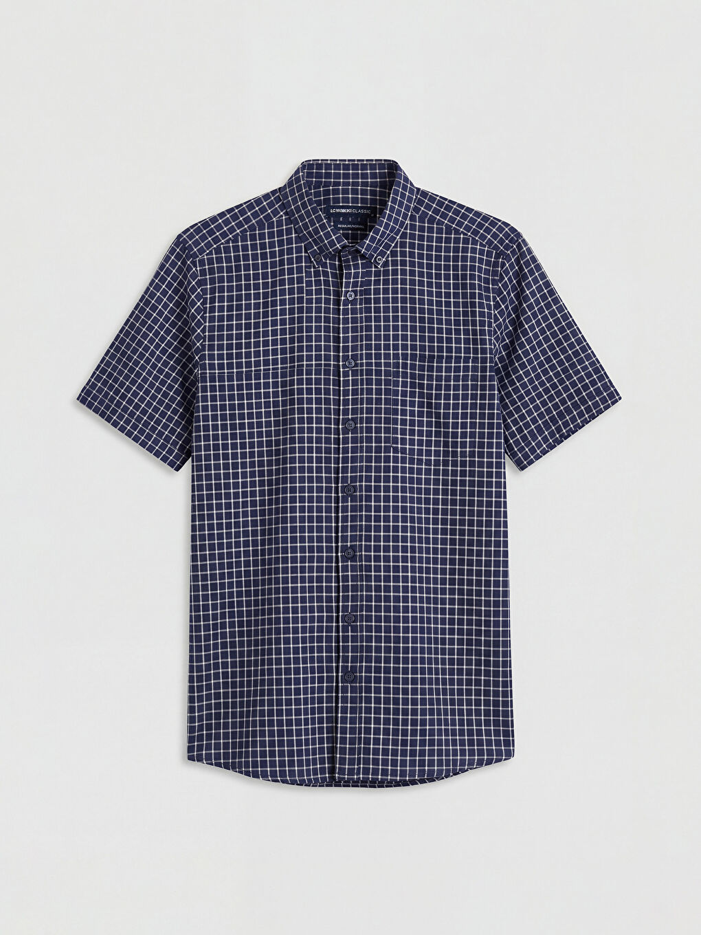 Lacivert Regular Fit Ekose Erkek Gömlek