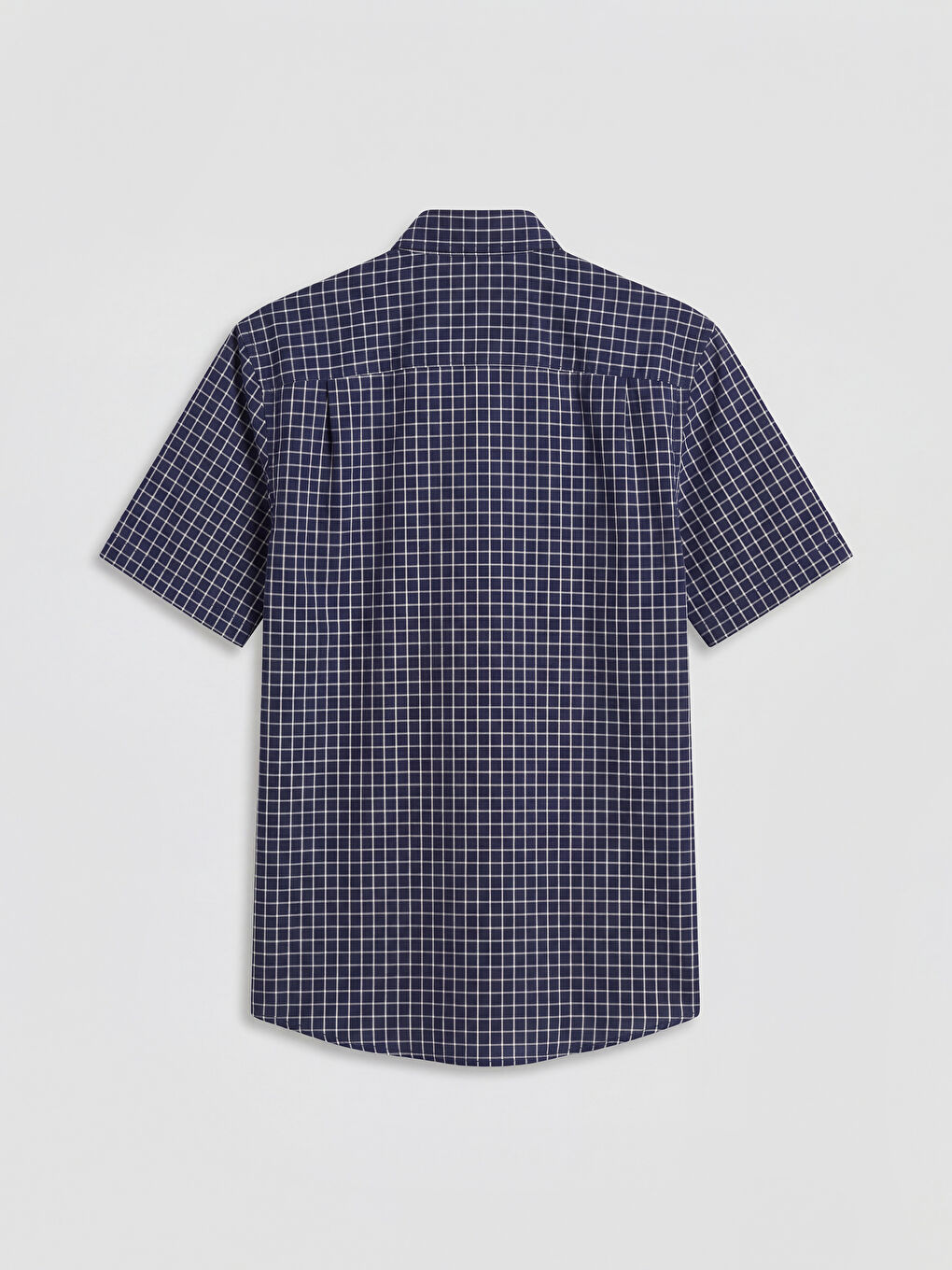 Lacivert Regular Fit Ekose Erkek Gömlek-1