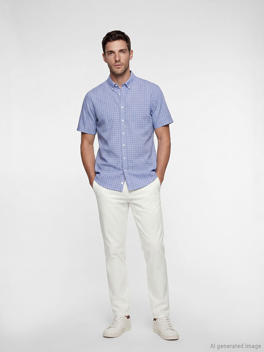 Mavi Regular Fit Ekose Erkek Gömlek-1