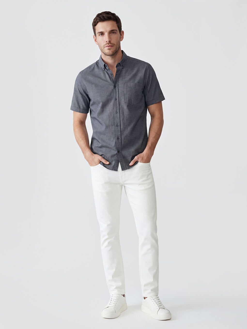 قميص رجالي بقصّة عادية-1