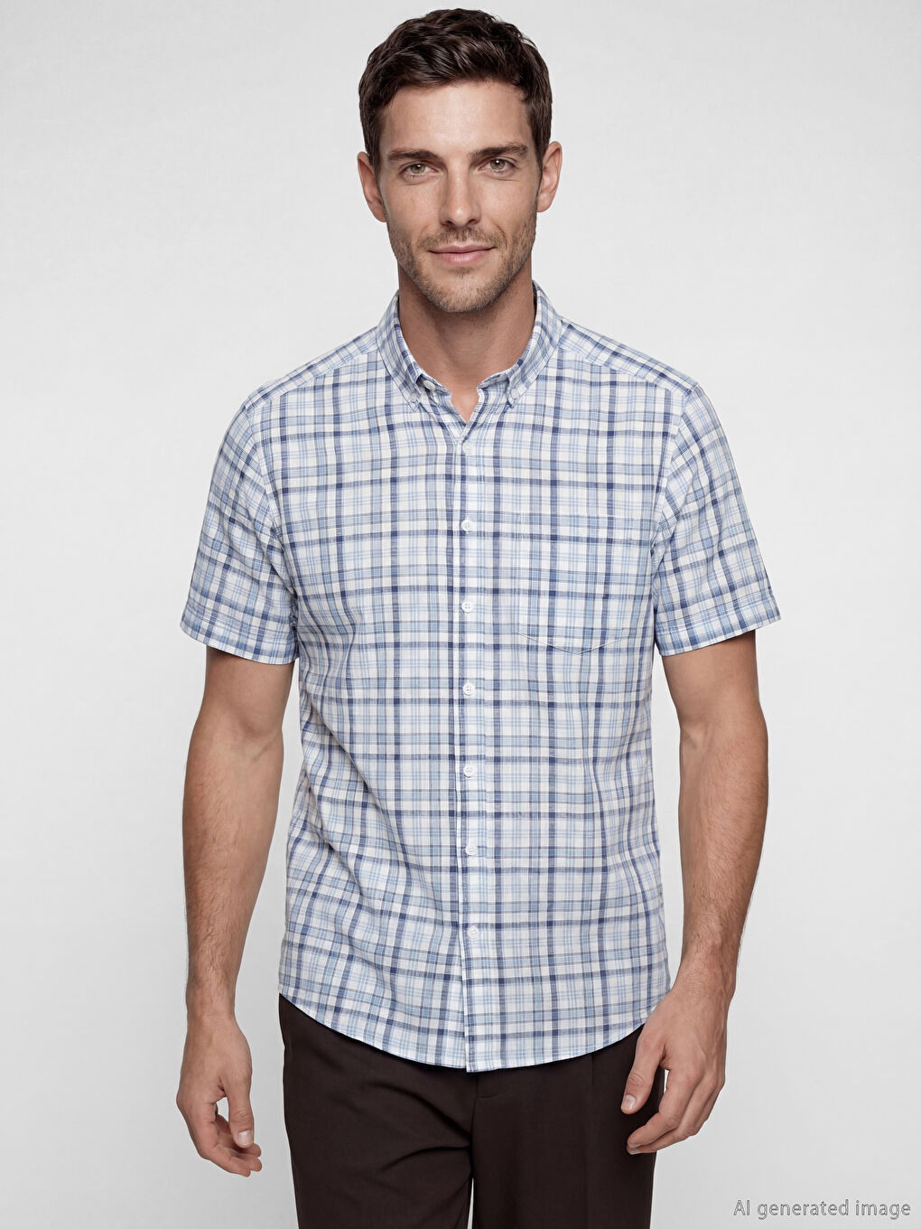 Mavi Regular Fit Ekose Erkek Gömlek