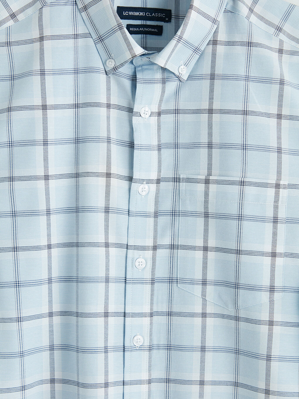 Mavi Regular Fit Ekose Keten Görünümlü Erkek Gömlek-2