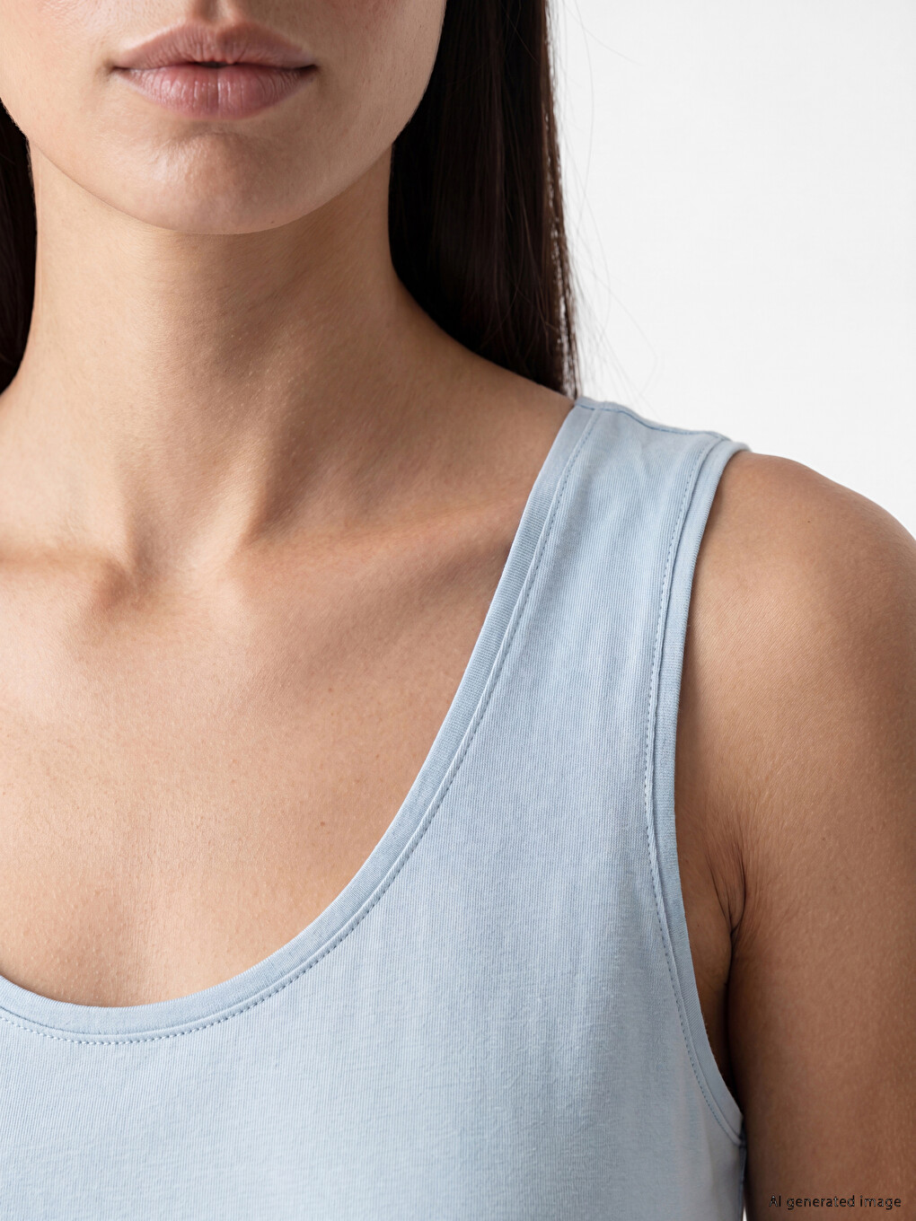ياقة على شكل حرف U نسائي تانك توب-2