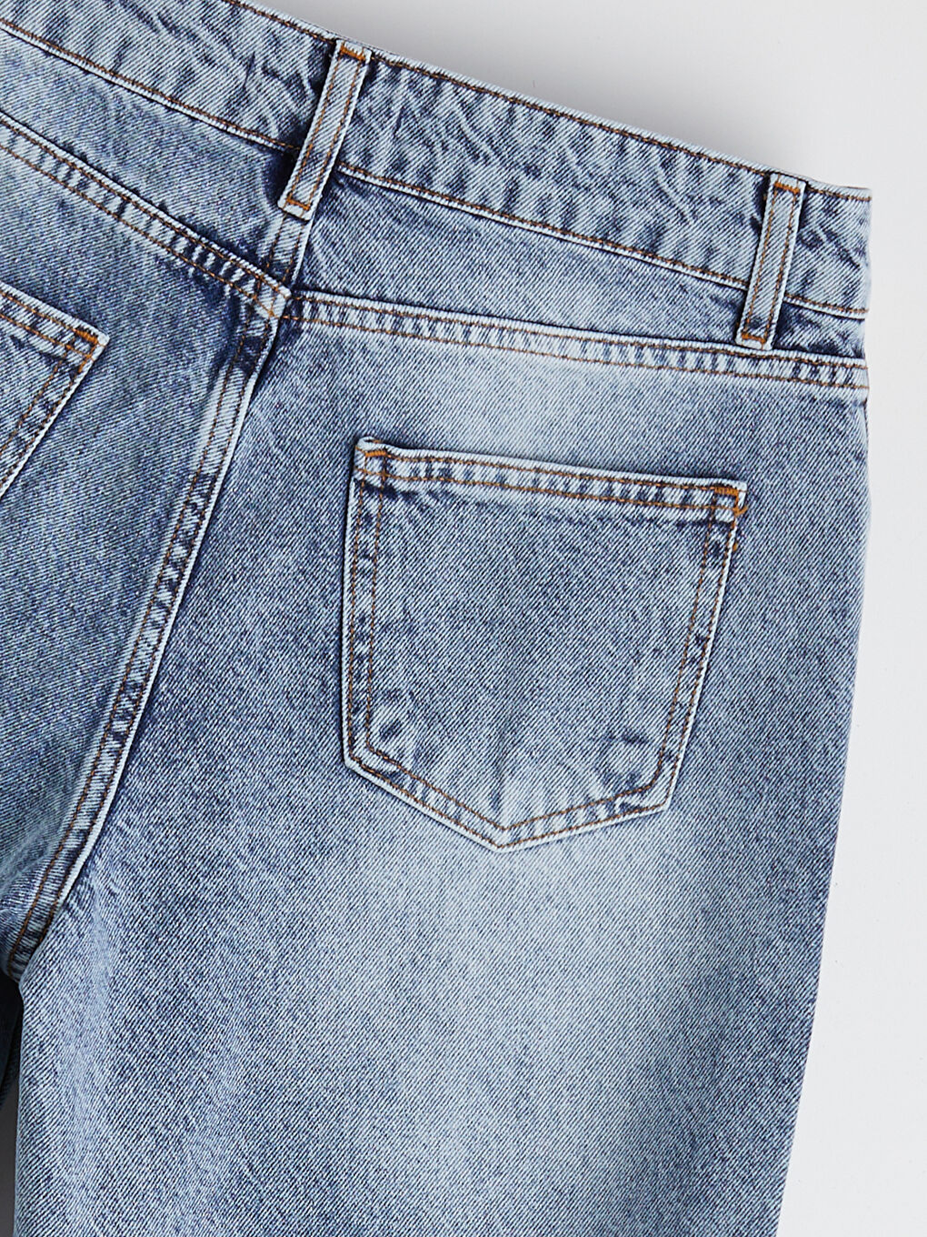 İndigo Yüksek Bel Barrel Fit Kadın Jean Pantolon-1