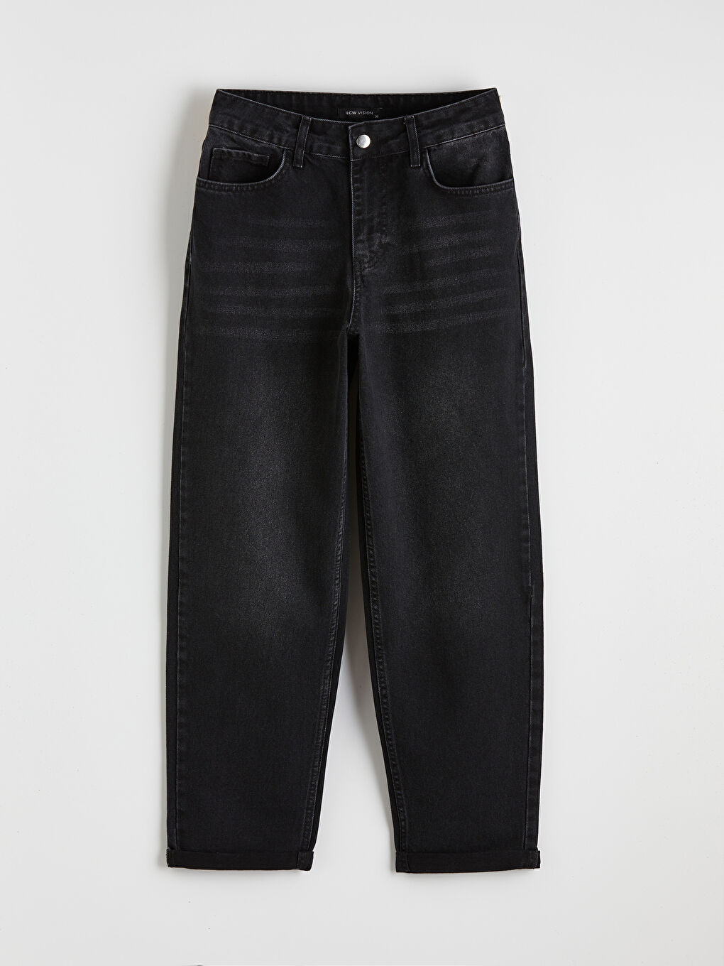 Kahverengi Barrel Fit Kadın Jean Pantolon