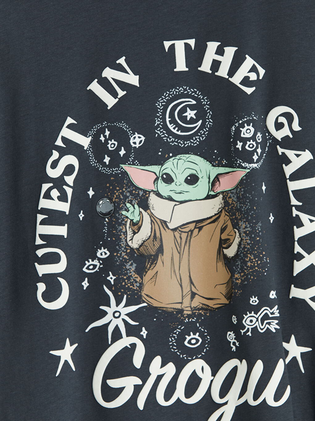 Antrasit The Mandalorian Baskılı Kadın Tişört-3